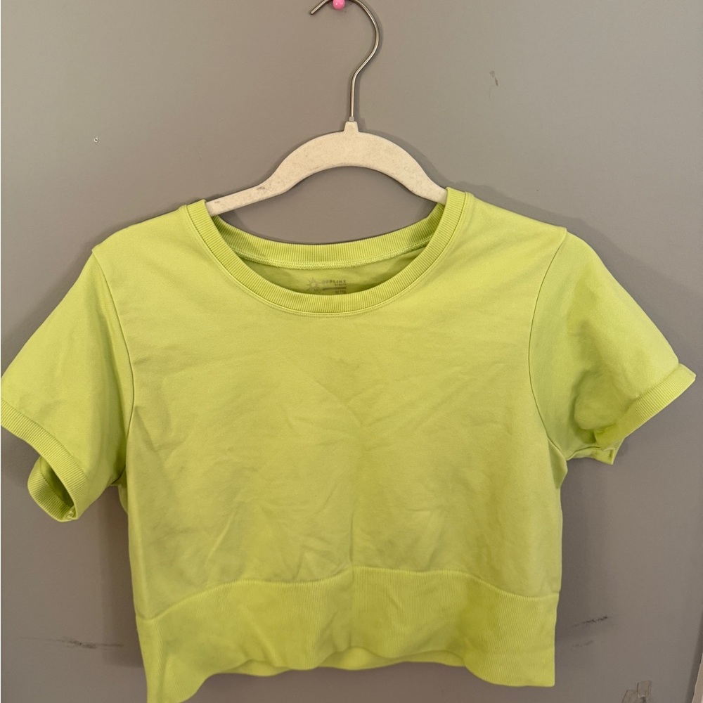 Vibrant Lime Green Cropped Tee